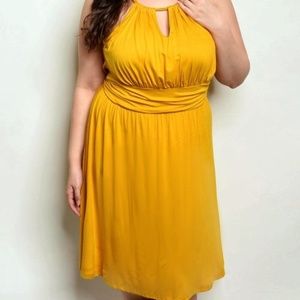 Very Cute Sun Dress in Mustard Plus size
